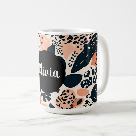 Personalisierte Cheetah Leopard Tierwerbung Kaffeetasse (VorderseiteRechts)