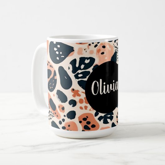 Personalisierte Cheetah Leopard Tierwerbung Kaffeetasse (Vorderseite Links)