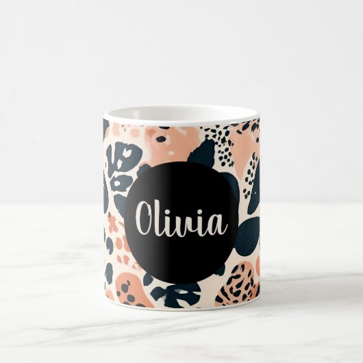 Personalisierte Cheetah Leopard Tierwerbung Kaffeetasse (Mittel)