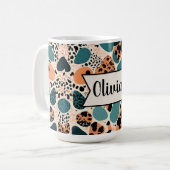 Personalisierte Cheetah Print Kaffeetasse (Vorderseite Links)