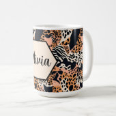 Personalisierte Cheetah und Zebra Print Kaffeetasse (VorderseiteRechts)