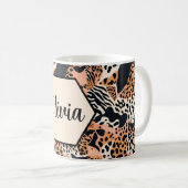 Personalisierte Cheetah und Zebra Print Kaffeetasse (VorderseiteRechts)