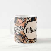 Personalisierte Cheetah und Zebra Print Kaffeetasse (Vorderseite Links)