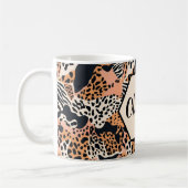 Personalisierte Cheetah und Zebra Print Kaffeetasse (Links)