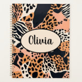 Personalisierte Cheetah und Zebra Print Planer (Vorderseite)
