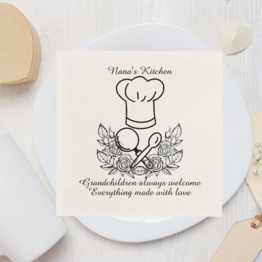 Personalisierte Chef-Oma-Blumen-Muttertag Serviette