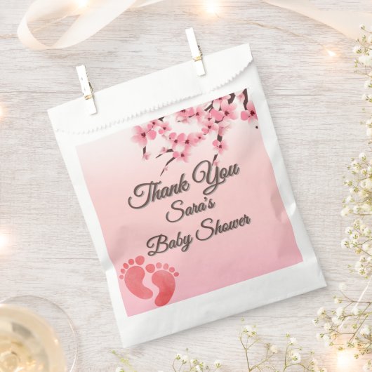 Personalisierte Cherry Blossom Baby Dusche Beutel Geschenktütchen (Ausgeschnitten)