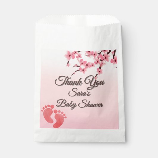 Personalisierte Cherry Blossom Baby Dusche Beutel Geschenktütchen (Vorderseite)