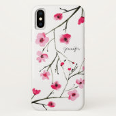 Personalisierte Cherry Blossom Wasserfarbe Case-Mate iPhone Hülle (Rückseite)