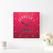 Personalisierte Cherry Soda Retro Diner Clock Große Wanduhr (Zuhause)