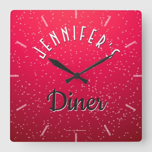 Personalisierte Cherry Soda Retro Diner Clock Große Wanduhr (Vorderseite)