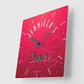 Personalisierte Cherry Soda Retro Diner Clock Große Wanduhr (Winkel)