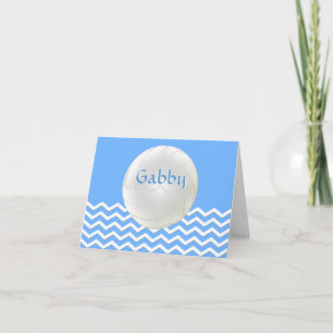 Personalisierte Chevron-Volleyball-Notizkarten Karte