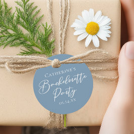 Personalisierte Chic Dusty Blue Bachelorette-Party Geschenkanhänger