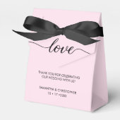 Personalisierte Chic-Liebe ScrIpt Black Pink-Hochz Geschenkschachtel (Vorderseite)