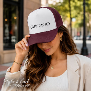Personalisierte Chicago Street Style Trucker Cap Truckerkappe