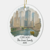 Personalisierte Chicagoer Ornament, Illinois Keramik Ornament (Links)