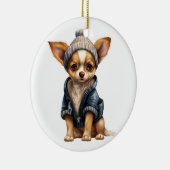 Personalisierte Chihuahua-Hundkunst Keramik Ornament (Rechts)
