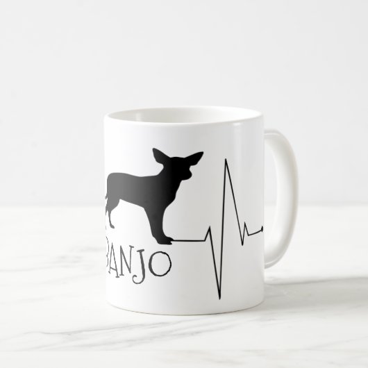 Personalisierte Chihuahua Liebe Mein Hund Herzschl Kaffeetasse (VorderseiteRechts)