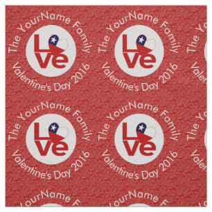 Personalisierte Chile-Rot-LOVE-Flagge Stoff