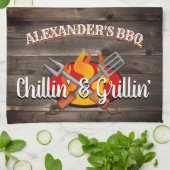 Personalisierte Chillin- und Grillin-GRILLEN Geschirrtuch (Gefaltet)
