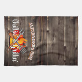 Personalisierte Chillin- und Grillin-GRILLEN Geschirrtuch (Horizontal)