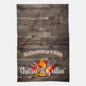 Personalisierte Chillin- und Grillin-GRILLEN Geschirrtuch (Vertikal)