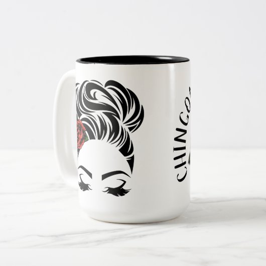 Personalisierte chingonische Tasse mit Name (Vorderseite Links)