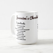 Personalisierte Chocolate Cake Recipe Tasse (Vorderseite Links)