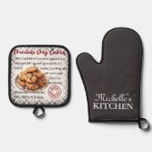Personalisierte Chocolate Chip Cookies Backen Reze Ofenhandschuh & Topflappen-Set (Vorderseite)