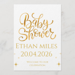 Personalisierte christliche Babyparty mit Namen un Einladung