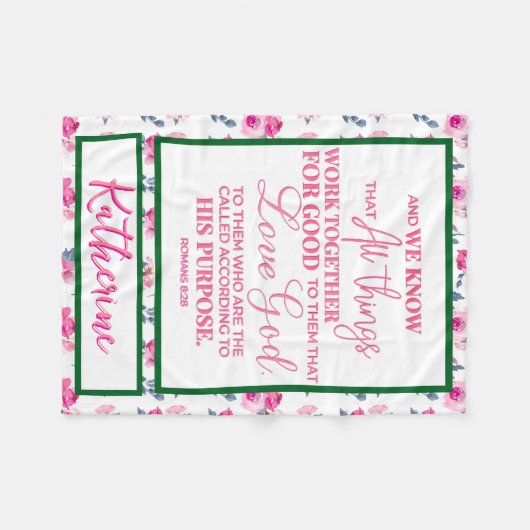 Personalisierte Christliche Bibelversion Fleecedecke (Vorderseite (Horizontal))