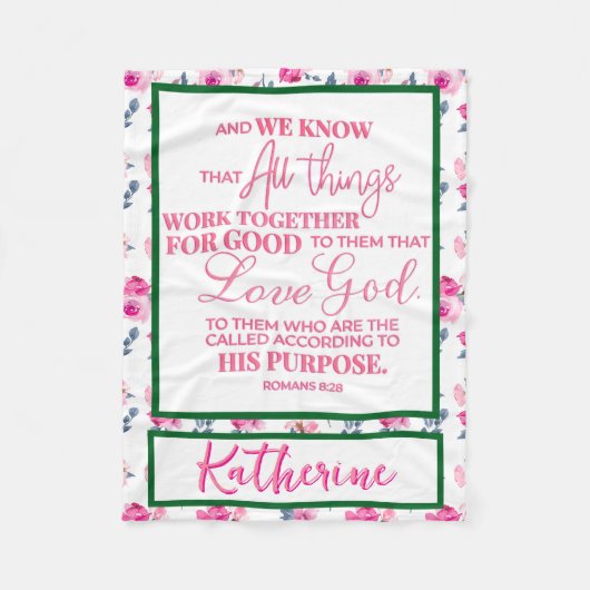 Personalisierte Christliche Bibelversion Fleecedecke (Vorderseite)