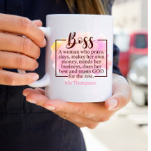 Personalisierte Christliche Boss Quote Kaffee-Tass