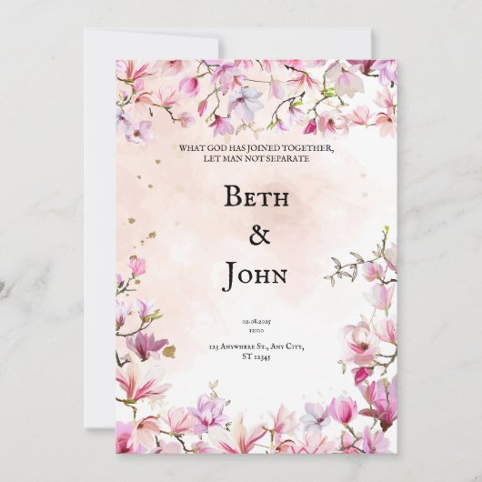 Personalisierte Christliche Einladung zur Hochzeit (Vorderseite)