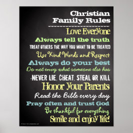 Personalisierte Christliche Familienregeln Hausunt Poster