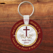 Personalisierte, Christliche Gastgeschenke, Burgun Schlüsselanhänger (Vorderseite)