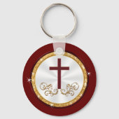 Personalisierte, Christliche Gastgeschenke, Burgun Schlüsselanhänger (Rückseite)
