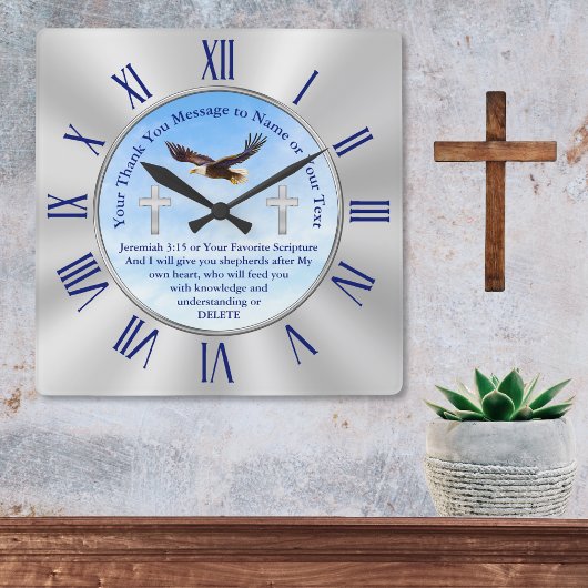 Personalisierte Christliche Geschenke für Pastoren Quadratische Wanduhr