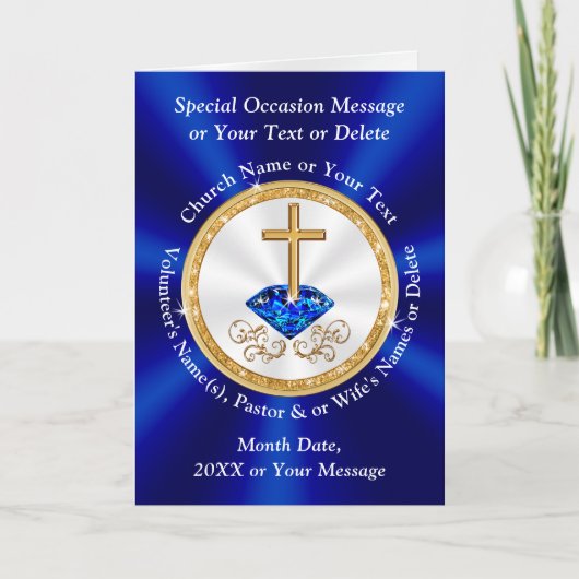 Personalisierte Christliche Karten für Pastoren, E (Vorderseite)