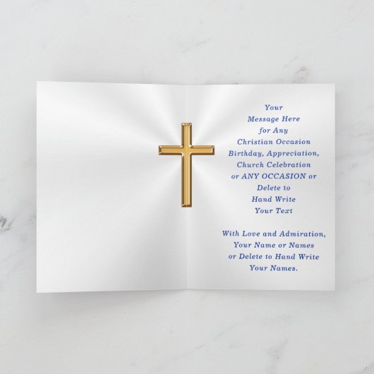 Personalisierte Christliche Karten für Pastoren, E (Innenseite)