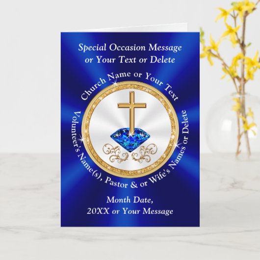 Personalisierte Christliche Karten für Pastoren, E (Gelbe Blume)