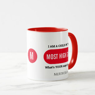 Personalisierte Christliche Superpower Red Monogra Tasse