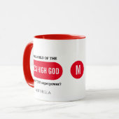 Personalisierte Christliche Superpower Red Monogra Tasse (Vorderseite Links)