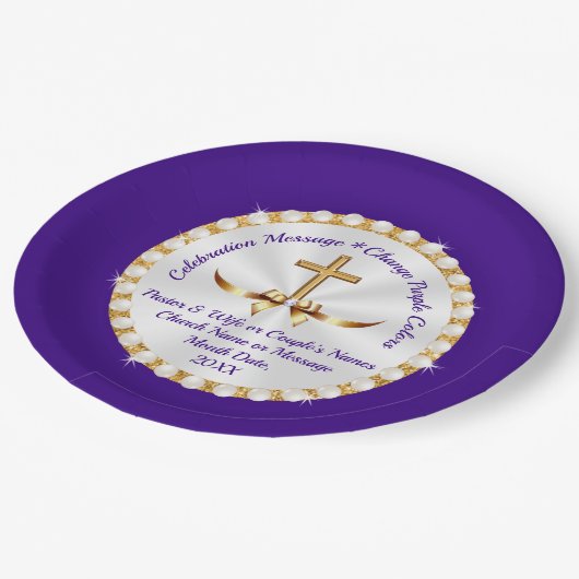 Personalisierte, Christliche Teller, JEDER Anlass Pappteller (Schrägansicht)