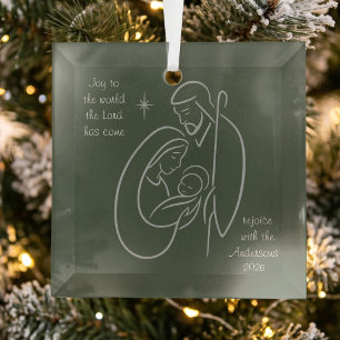 Personalisierte christliche Weihnachtsgeschichte i Ornament Aus Glas
