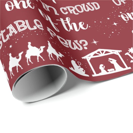 Personalisierte Christliche Weihnachtskrippe Geschenkpapier (Rolleneckpunkt)