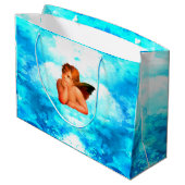 Personalisierte CIAO-BELLA-Kherub-Engel Große Geschenktüte (Rückseite Schrägansicht)