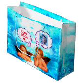 Personalisierte CIAO-BELLA-Kherub-Engel Große Geschenktüte (Vorderseite Schrägansicht)