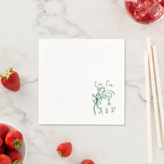 Personalisierte Cin Cin Cherub Cupid Handgezeichne Serviette